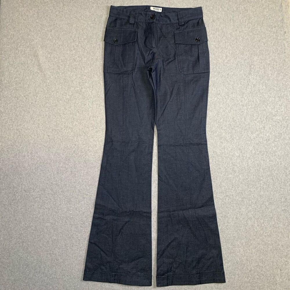 Moschino Womens Size 8 Cheap and Chic Cargo Pants Navy Blue Flare Leg NWT